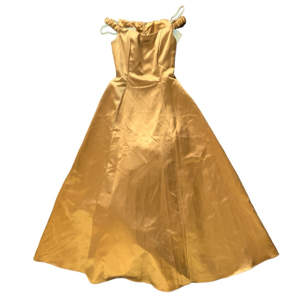 Vintage Scott McClintock gold princess off the shoulder Prom, bridesmaid dress 4